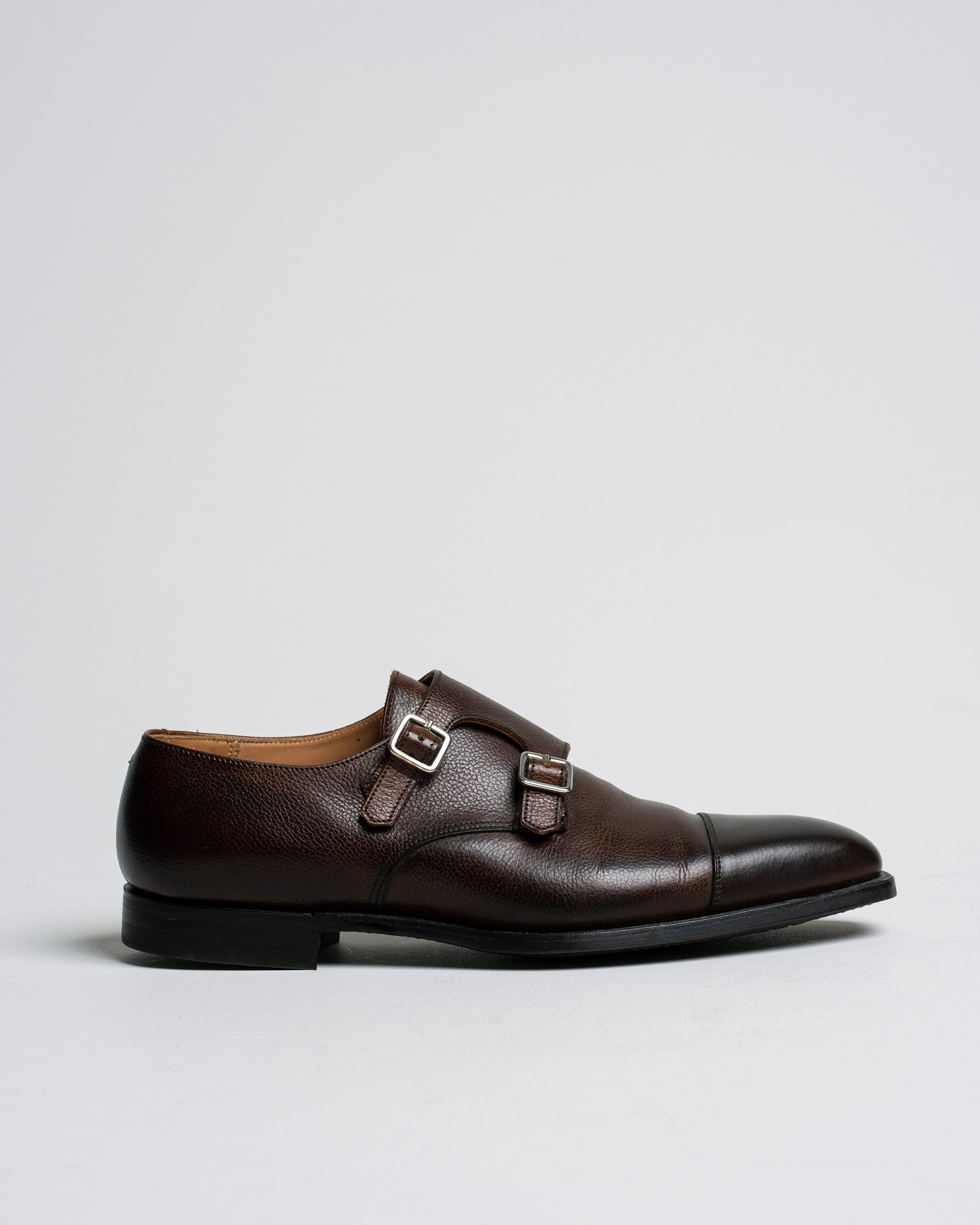 Heren | Crockett & Jones Lowndes Monkstrap City Sole Dark Brown Calf UK8,5 - EU42,5 | Pre-owned | Crockett & Jones Lowndes Monkstrap City Sole Dark Brown Calf UK8,5 - EU42,5