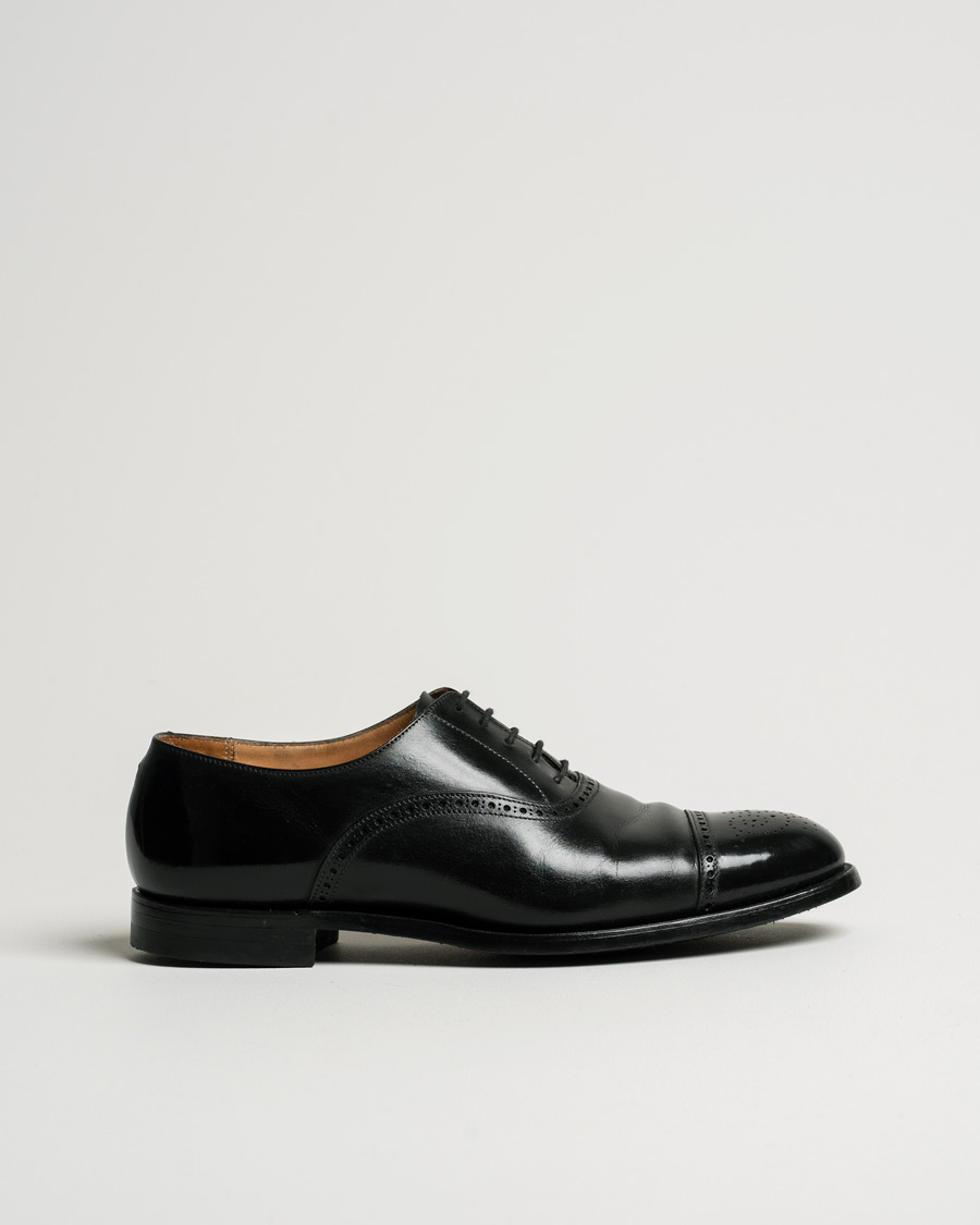 Heren | Crockett & Jones Hatton Brogue City Sole Black Calf | Pre-owned | Crockett & Jones Hatton Brogue City Sole Black Calf