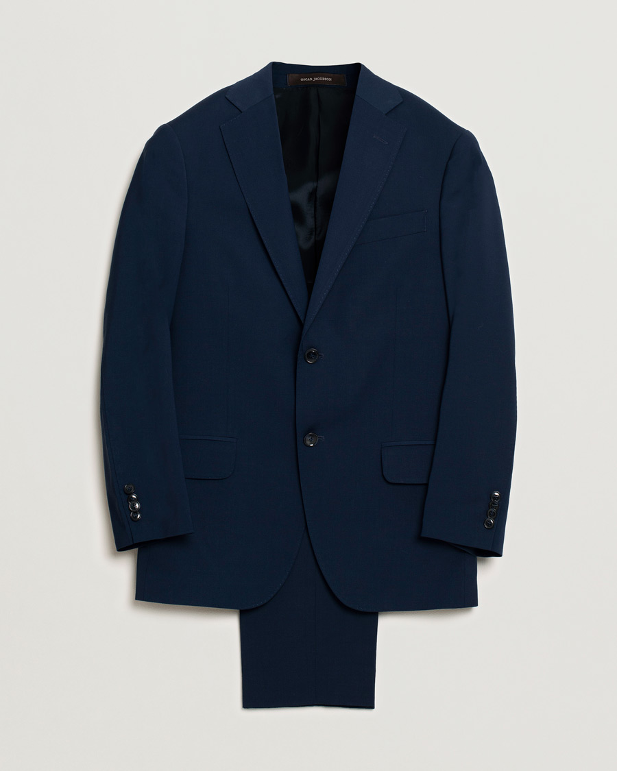 Homme | Blazers | Pre-owned | Oscar Jacobson Edmund/Denz Wool Stretch Suit Blue 46