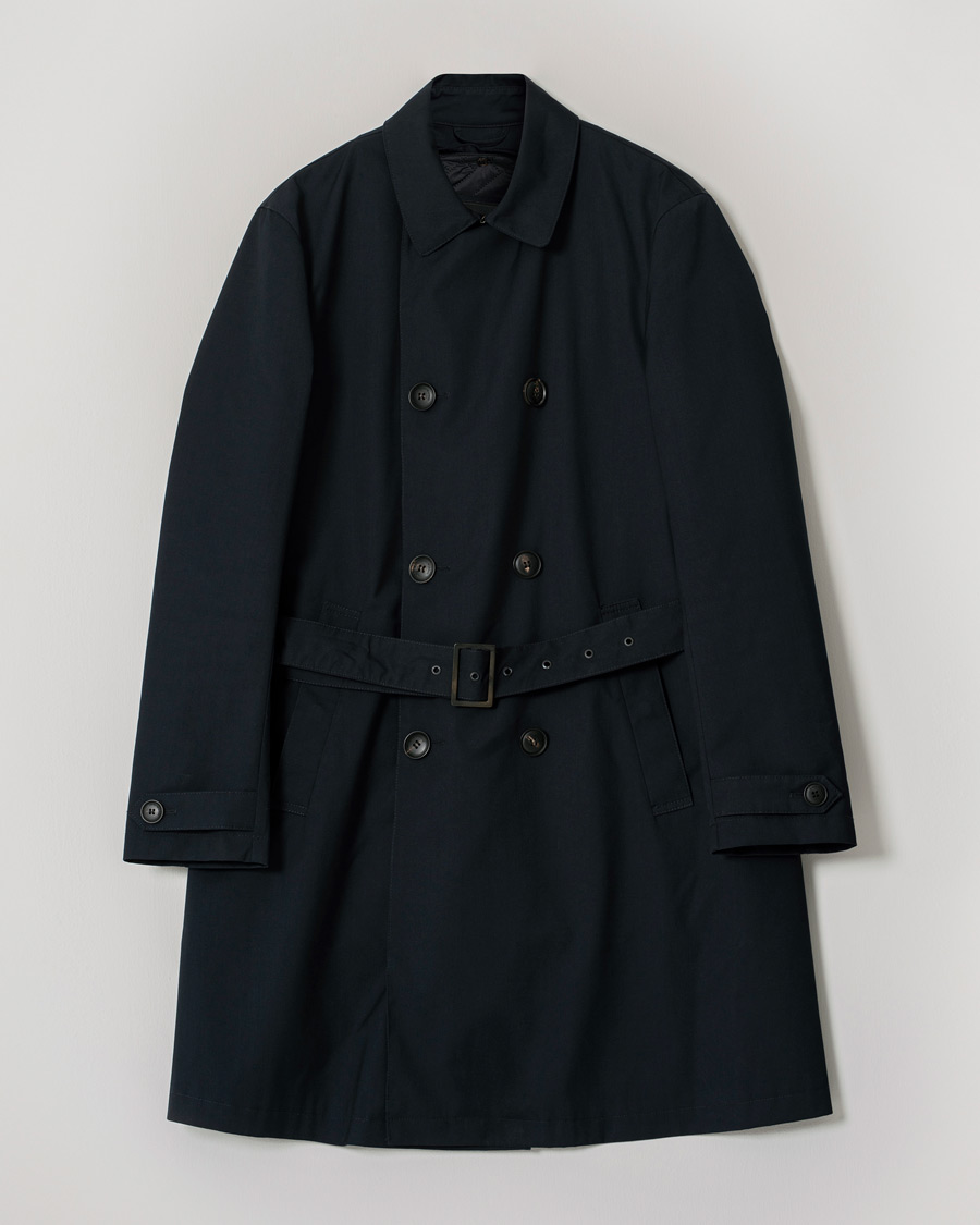 Heren | Emporio Armani Trenchcoat Navy | Pre-owned | Emporio Armani Trenchcoat Navy