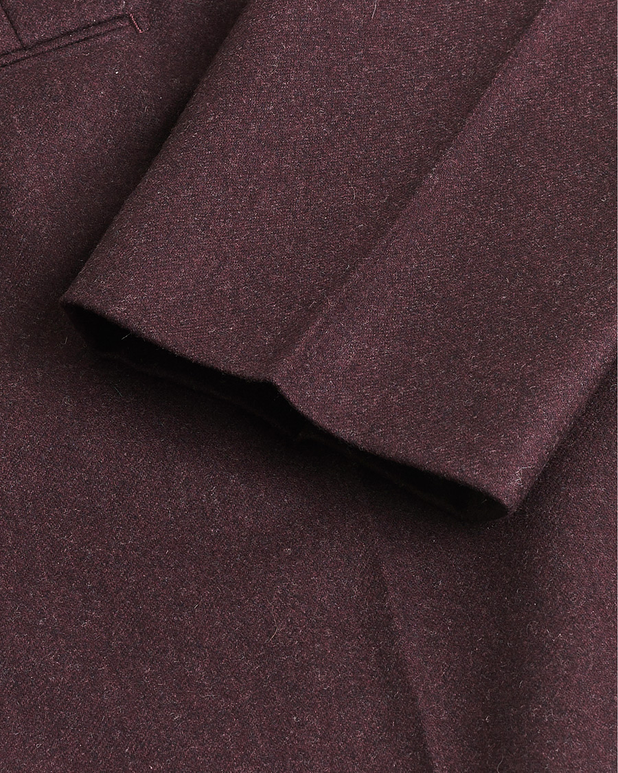 Heren | Pre-owned Broeken | Pre-owned | Incotex Slim Fit Super 100's Wool Flannel Trousers Burgundy 48