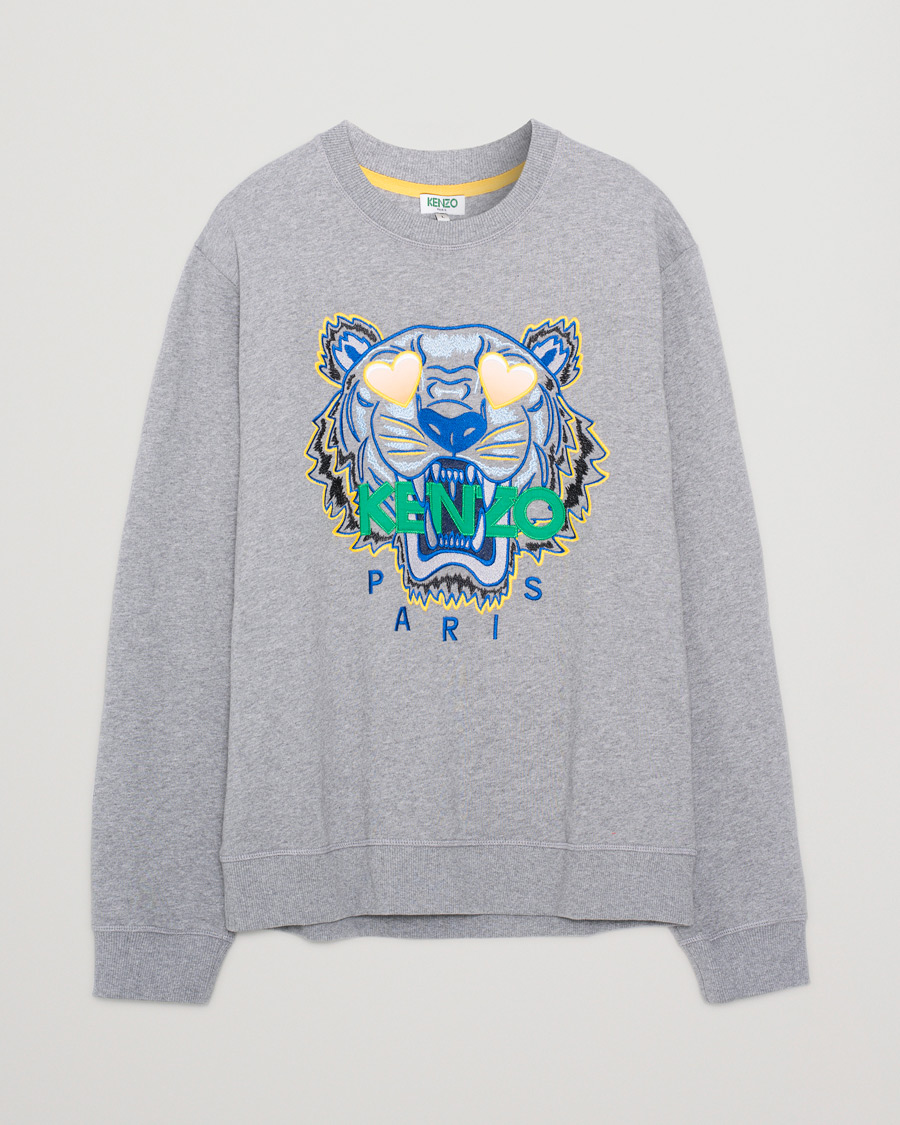 Homme | Kenzo Tiger Valentine Sweatshirt Light Grey | Pre-owned | Kenzo Tiger Valentine Sweatshirt Light Grey