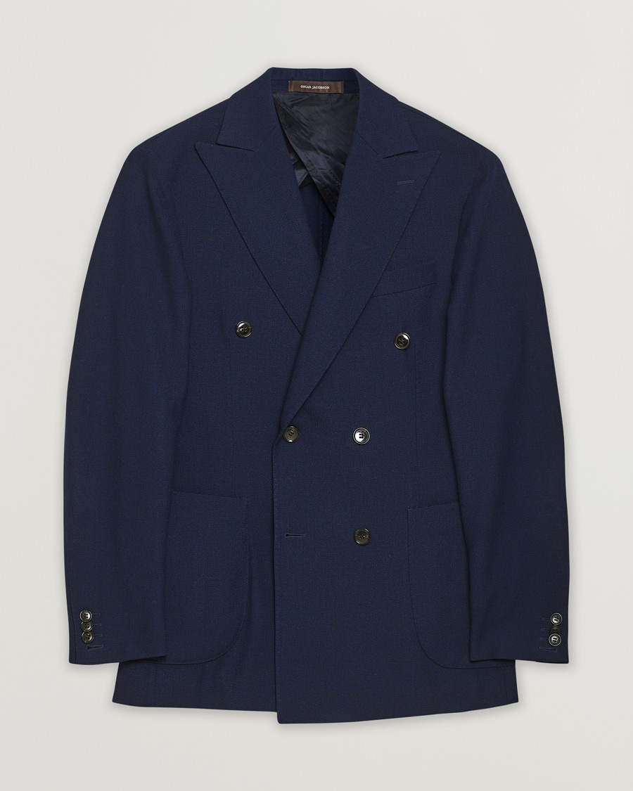 Homme | Oscar Jacobson Erik Double Breasted Wool Blazer Navy 46 | Pre-owned | Oscar Jacobson Erik Double Breasted Wool Blazer Navy 46