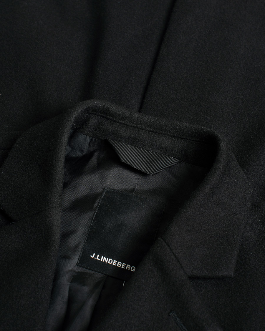 Heren | J.Lindeberg Wolger Compact Melton Coat Black | Pre-owned | J.Lindeberg Wolger Compact Melton Coat Black