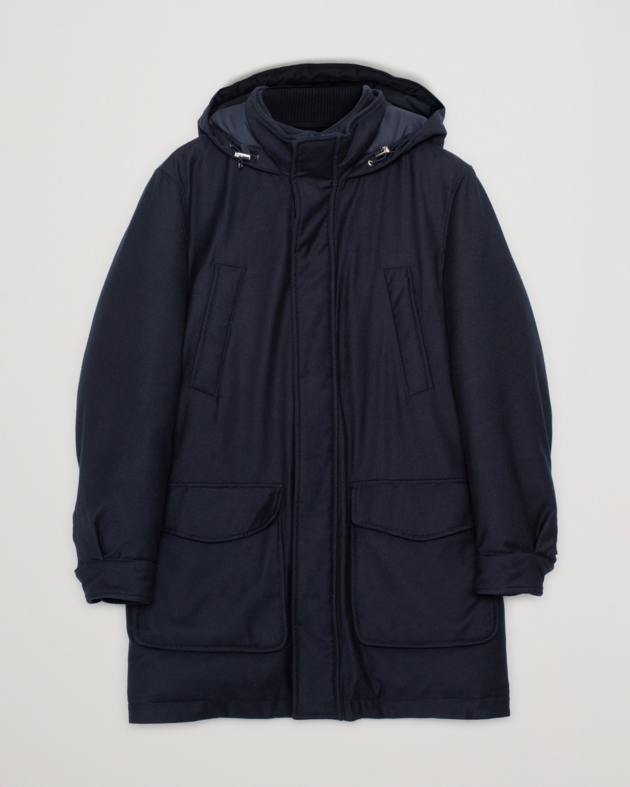 Heren | Morris Heritage Brunate Limited Wool Down Parka Navy | Pre-owned | Morris Heritage Brunate Limited Wool Down Parka Navy