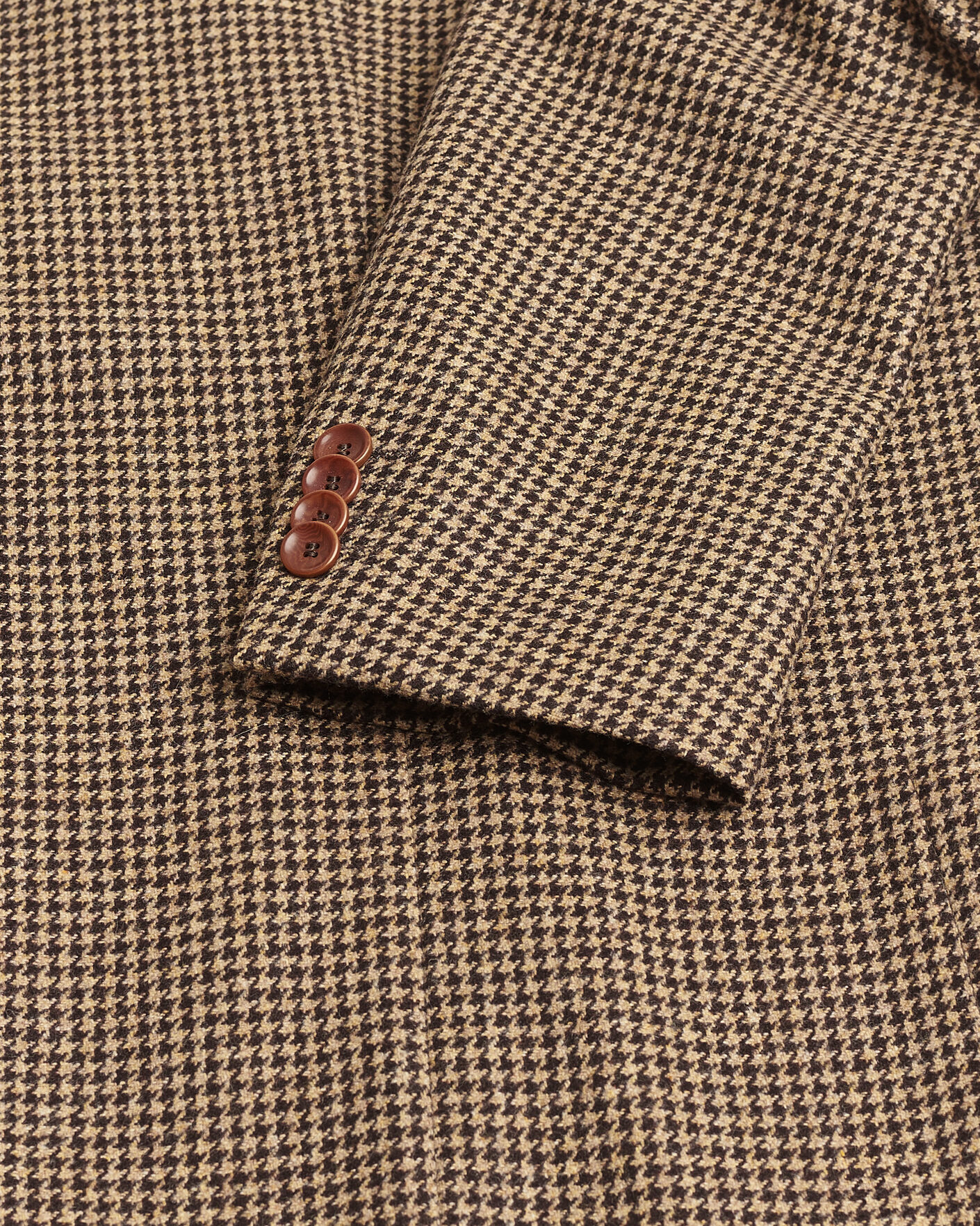 Homme | Pre-owned Blazers | Pre-owned | Oscar Jacobson Einar Houndstooth Wool Blazer Brown 50
