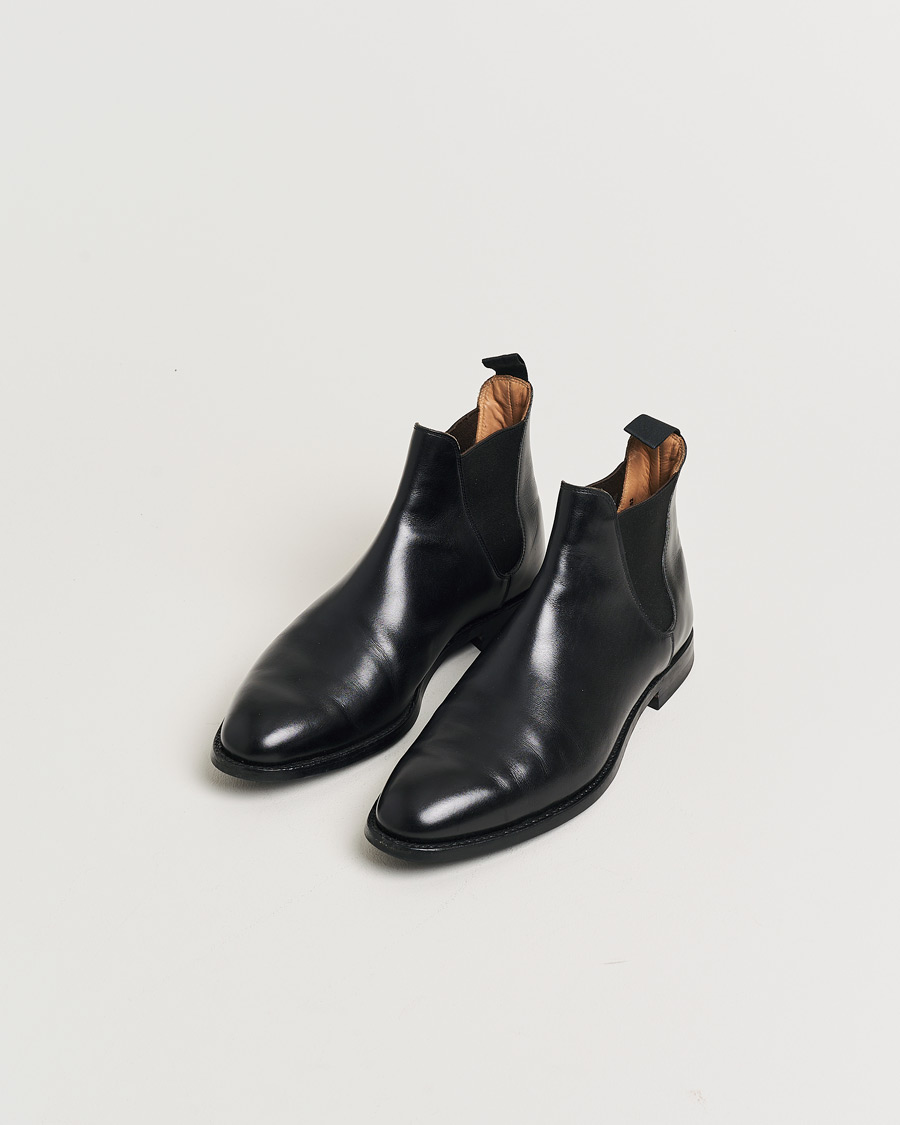 Heren | Pre-owned Goodyear genaaide schoenen | Pre-owned | Crockett & Jones Chelsea 8 City Sole Black Calf UK8 - EU42