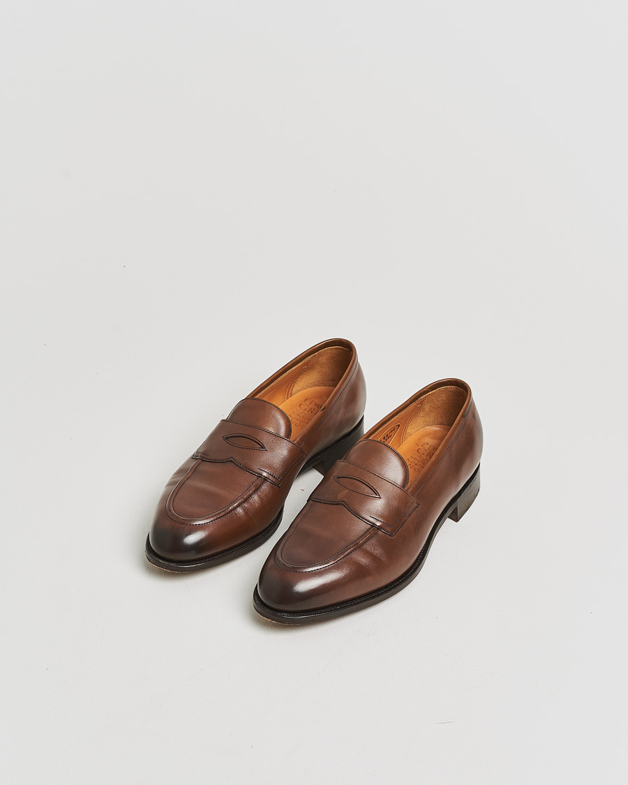 Heren | Pre-owned Goodyear genaaide schoenen | Pre-owned | Edward Green Piccadilly Penny Loafer Dark Oak Antique UK7,5 - EU41,5