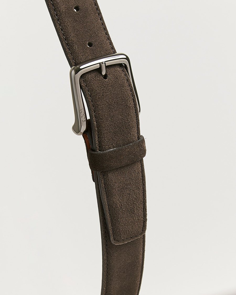 Homme | Pre-owned Accessoires | Pre-owned | Tod's Suede 3,5 cm Belt Brown 95