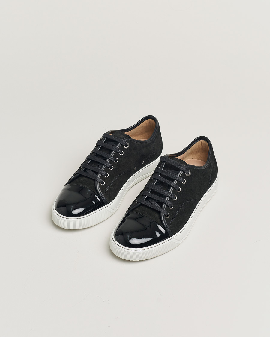 Heren | Lanvin DBB1 Patent Cap Toe Sneaker Black | Pre-owned | Lanvin DBB1 Patent Cap Toe Sneaker Black