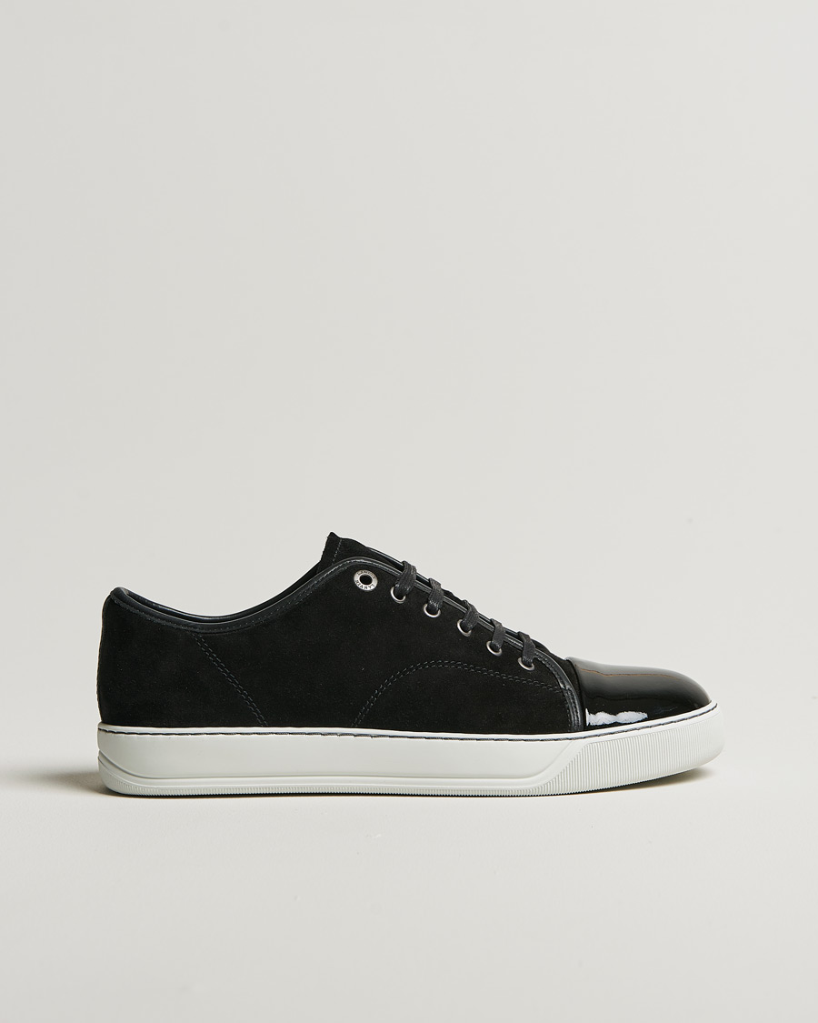 Homme | Lanvin Patent Cap Toe Sneaker Black | Pre-owned | Lanvin Patent Cap Toe Sneaker Black
