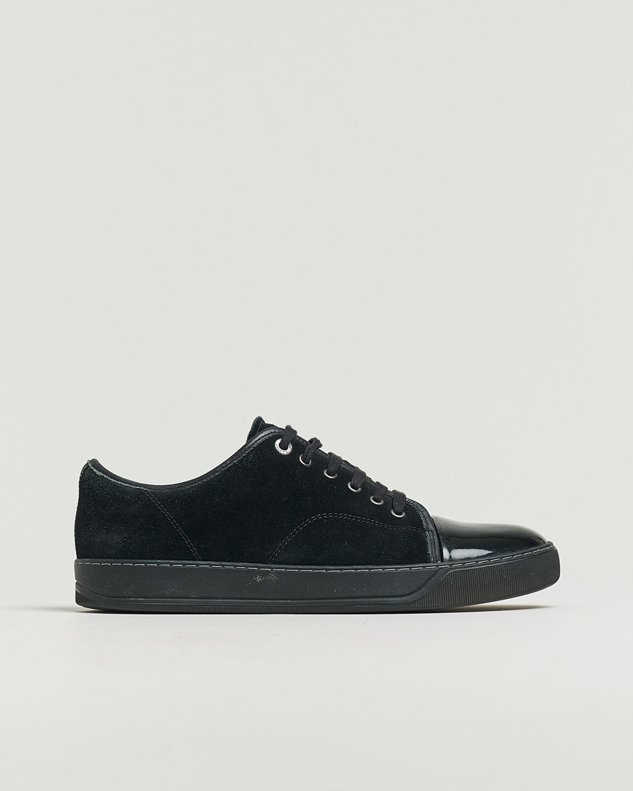 Homme | Lanvin Patent Cap Toe Sneaker Black/Black | Pre-owned | Lanvin Patent Cap Toe Sneaker Black/Black