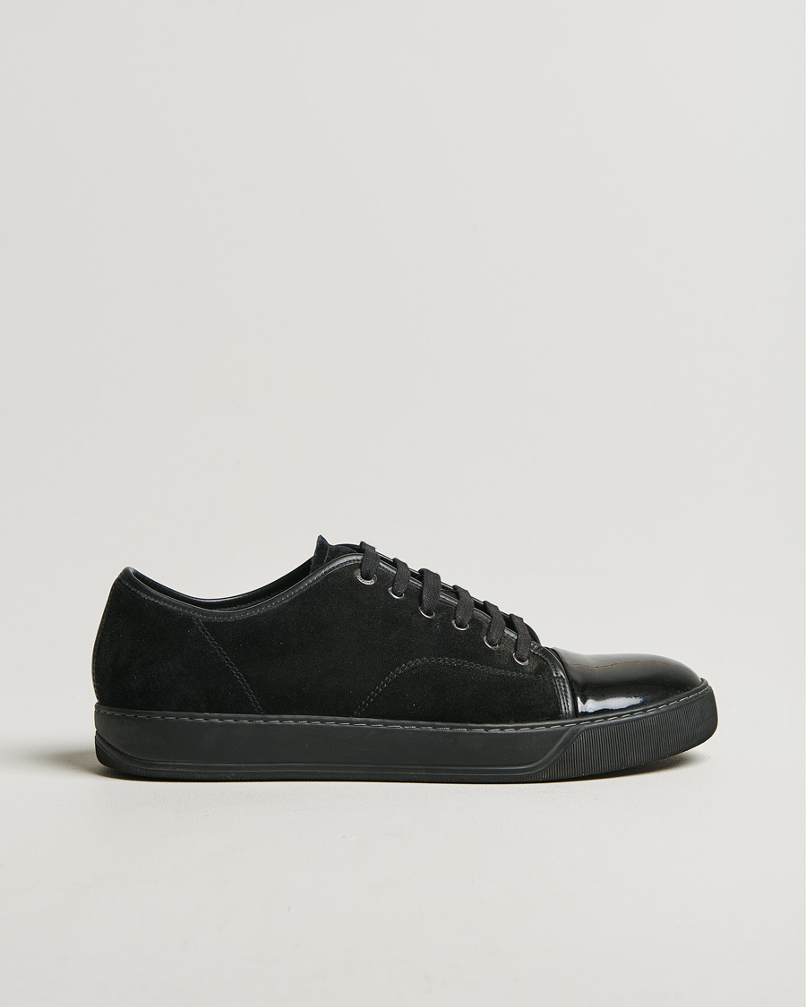 Heren | Lanvin Patent Cap Toe Sneaker Black/Black | Pre-owned | Lanvin Patent Cap Toe Sneaker Black/Black