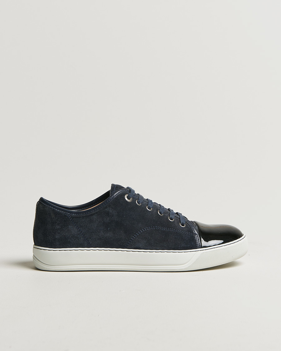 Heren | Lanvin Patent Cap Toe Sneaker Navy | Pre-owned | Lanvin Patent Cap Toe Sneaker Navy