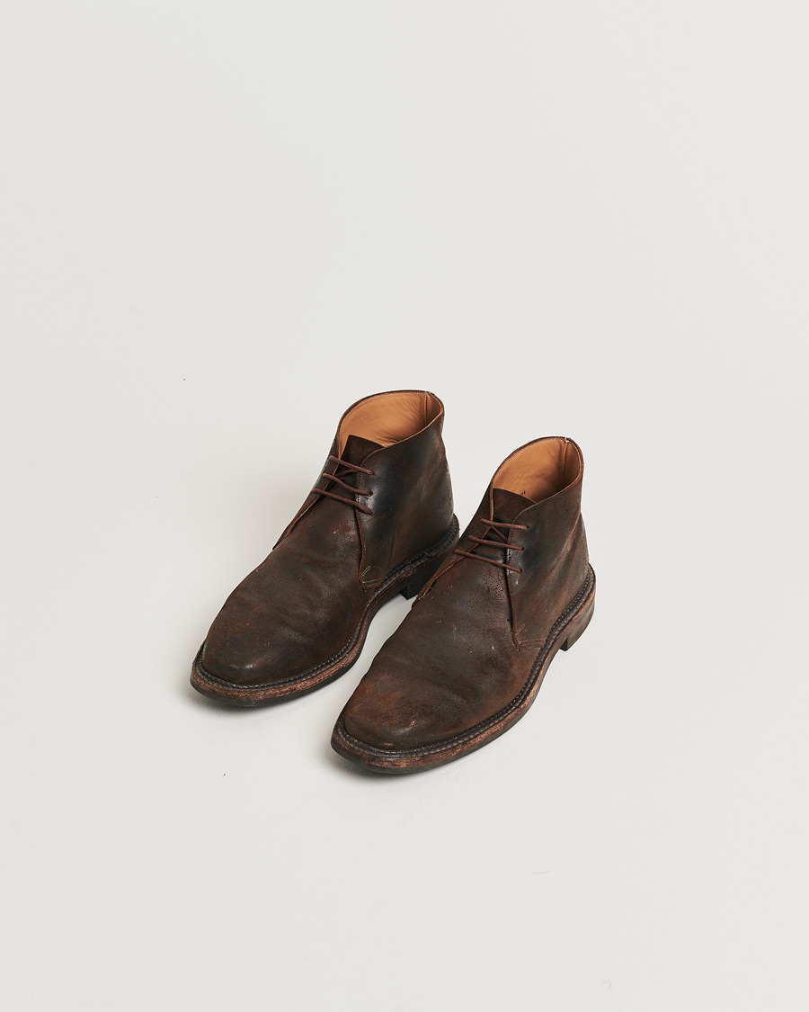 Heren | Pre-owned Goodyear genaaide schoenen | Pre-owned | Crockett & Jones Molton Chukka Dk Brown Rough-Out Suede UK8 - EU42