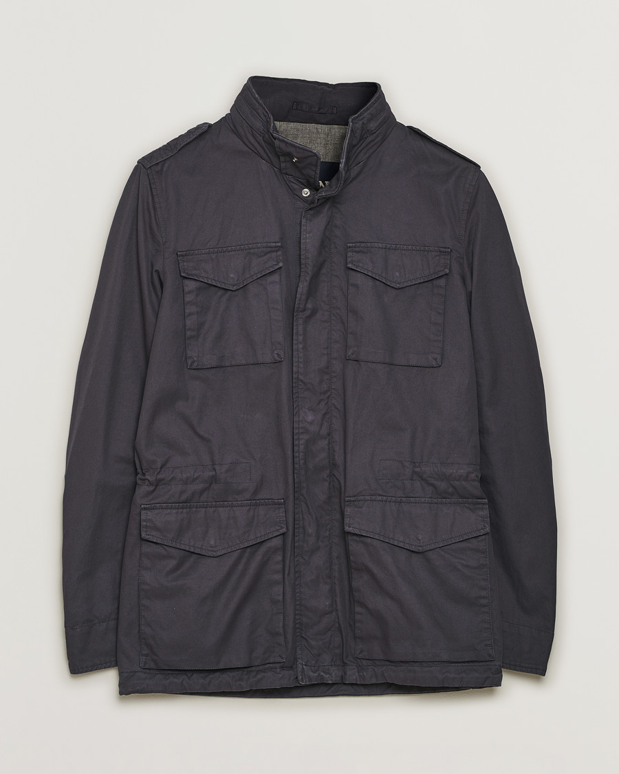 Heren | Jassen | Pre-owned | Herno Cotton Field Jacket Navy