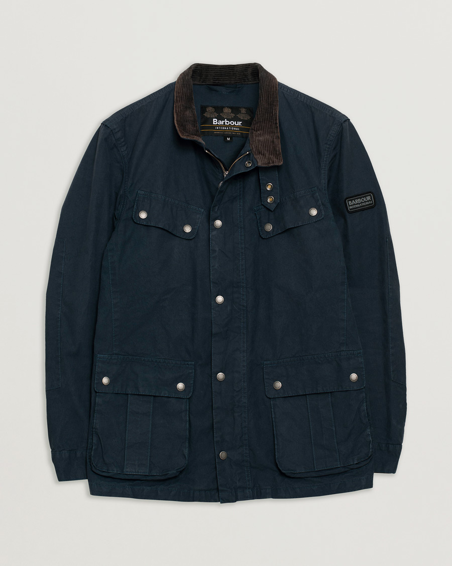 Homme | Barbour International Summer Wash Duke Casual Jacket Navy | Pre-owned | Barbour International Summer Wash Duke Casual Jacket Navy