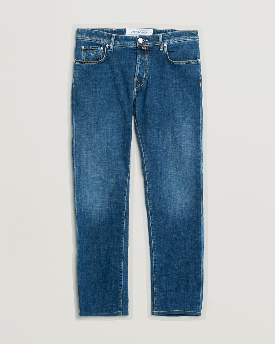 Homme | Jeans | Pre-owned | Jacob Cohën 688 Slim Fit Jeans Mid Blue