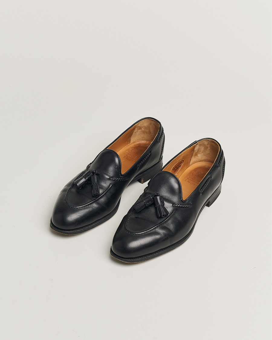 Heren | Edward Green Belgravia Tassel Loafer Black Calf | Pre-owned | Edward Green Belgravia Tassel Loafer Black Calf