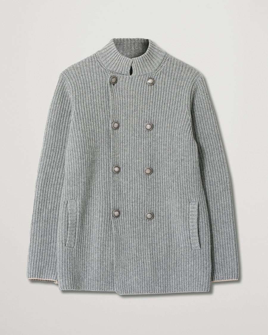 Heren | Truien | Pre-owned | Brunello Cucinelli Double Breasted Cashmere Cardigan Jacket Grey Melange