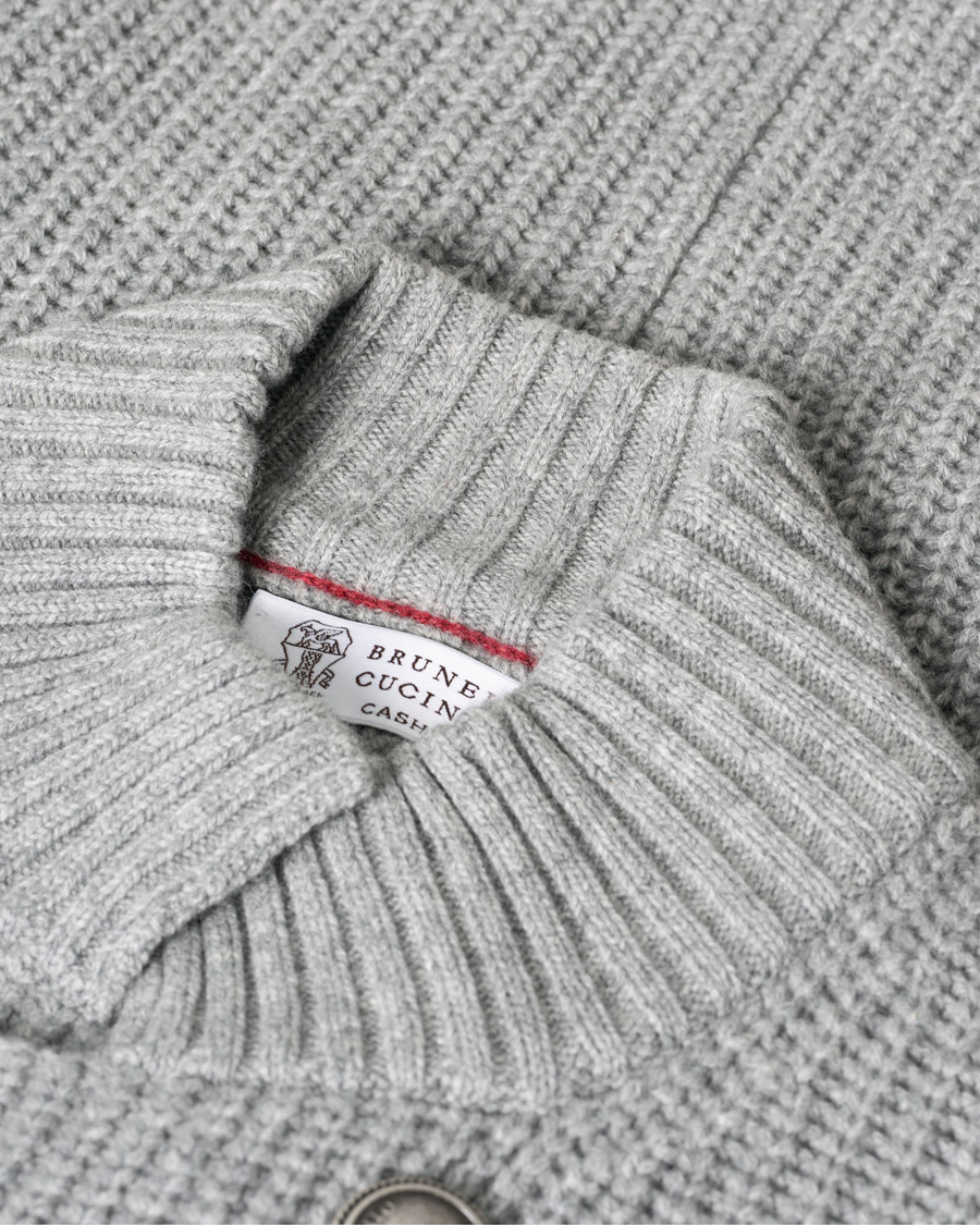 Heren | Truien | Pre-owned | Brunello Cucinelli Double Breasted Cashmere Cardigan Jacket Grey Melange