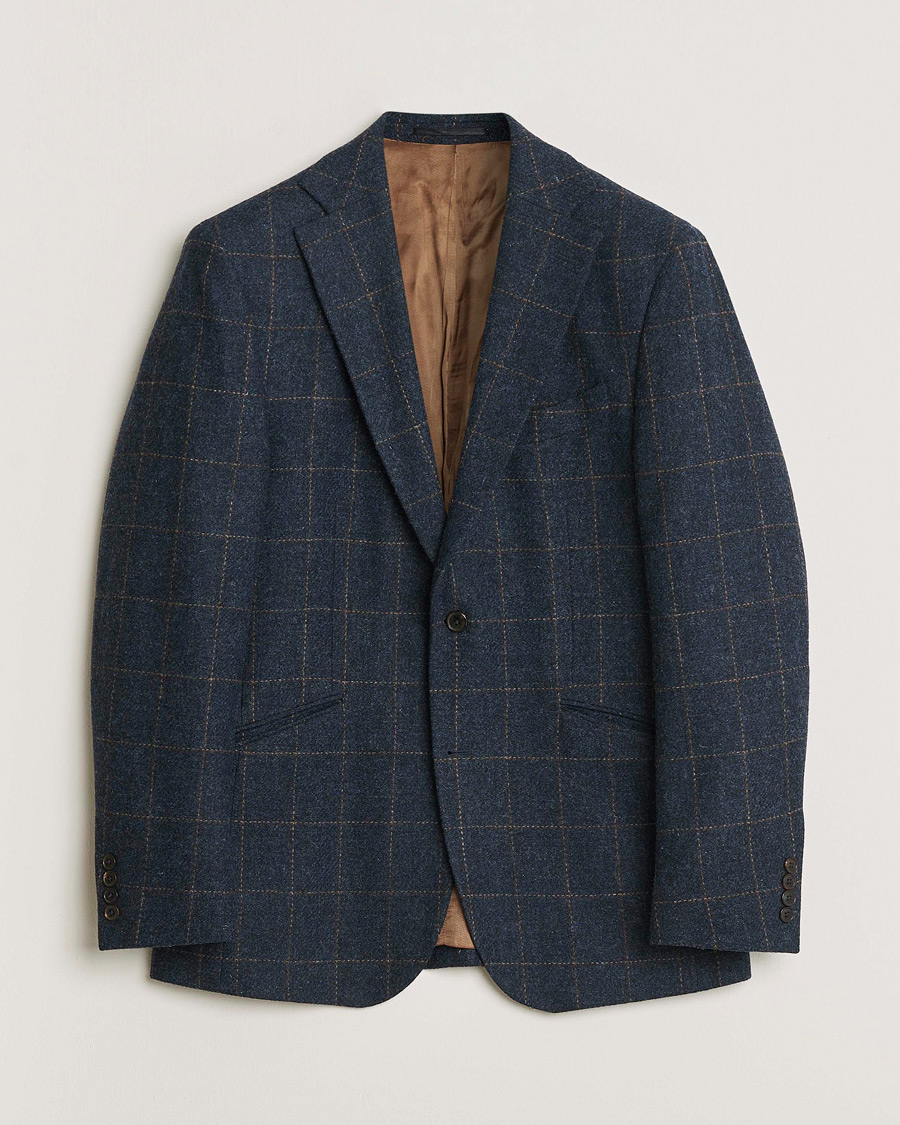 Heren | Pre-owned Blazers | Pre-owned | Walker Slater Edward Tweed Cheked Blazer Navy UK40 - EU50