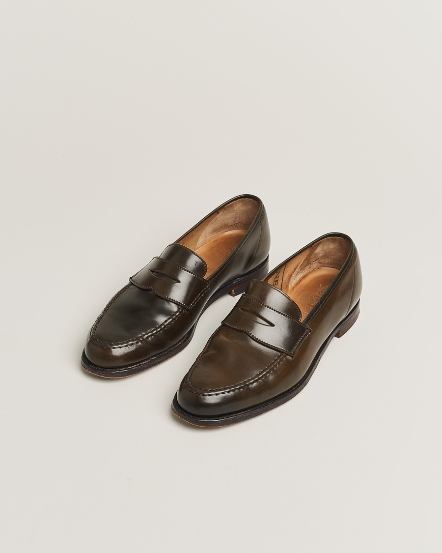 Heren | Crockett & Jones Harvard Unlined Loafer Dark Brown Cordovan | Pre-owned | Crockett & Jones Harvard Unlined Loafer Dark Brown Cordovan