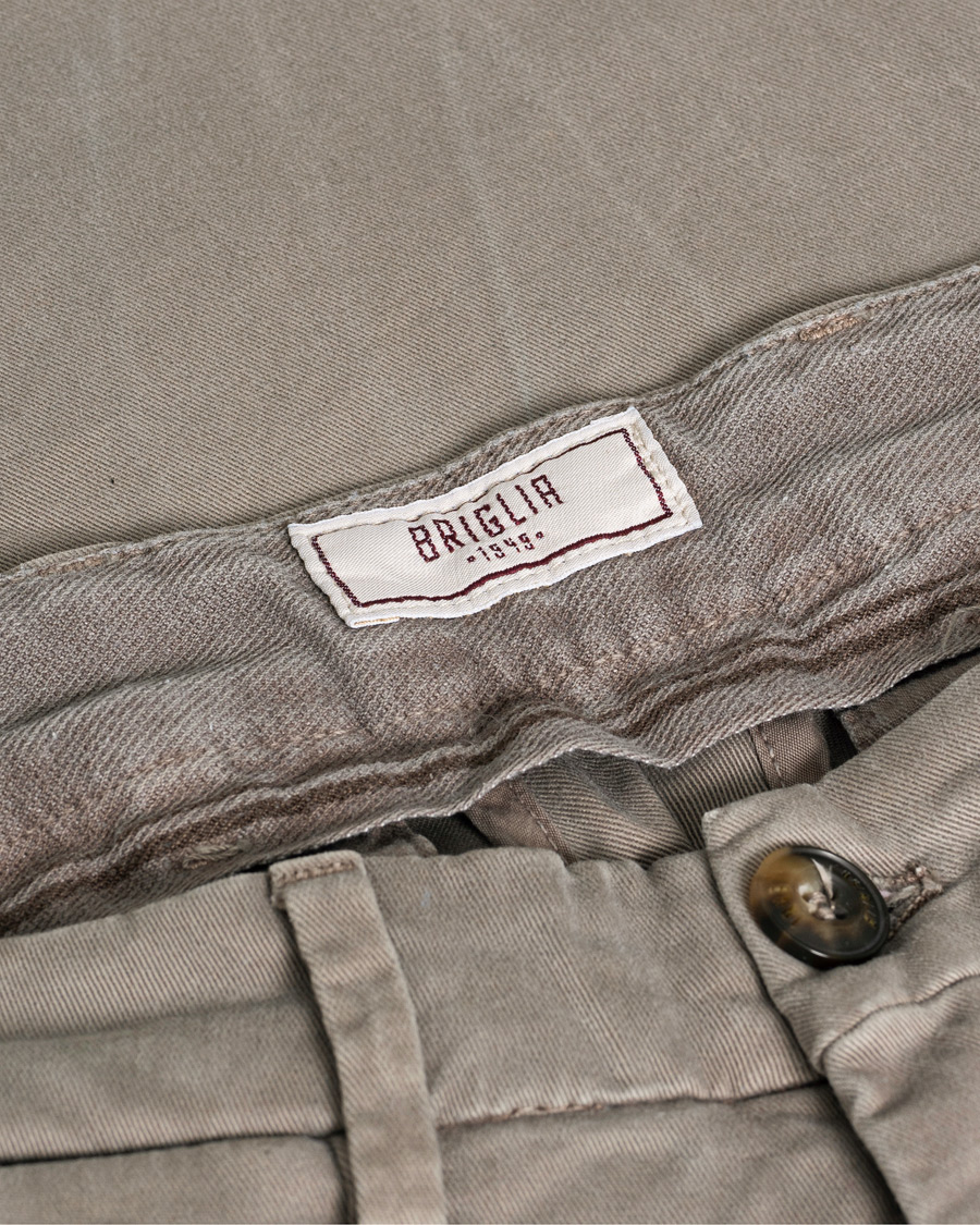 Heren | Broeken | Pre-owned | Briglia 1949 Slim Fit Cotton Stretch Chino Taupe