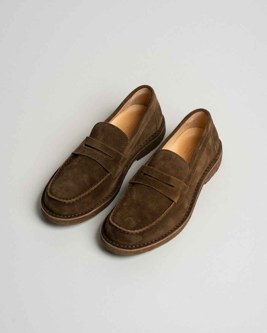 Homme | Astorflex Mokaflex Loafer Dark Khaki Suede | Pre-owned | Astorflex Mokaflex Loafer Dark Khaki Suede
