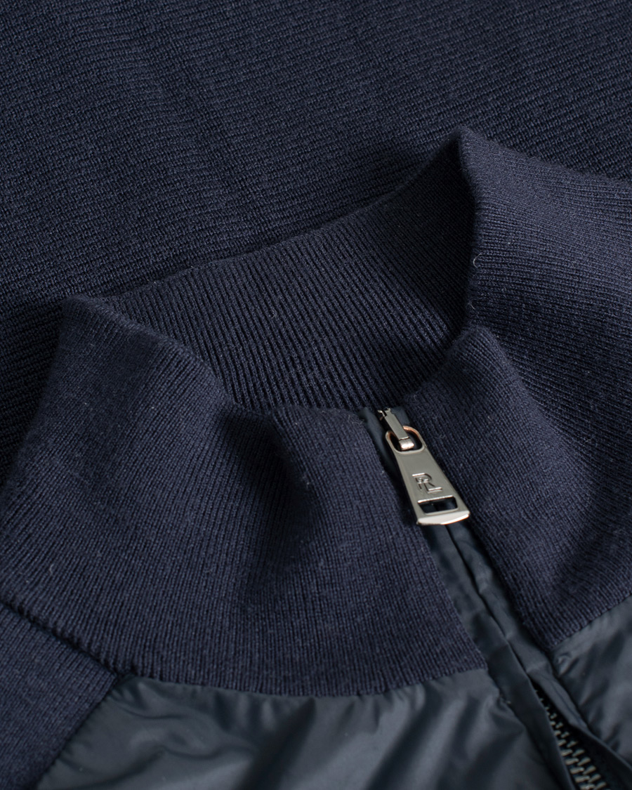 Heren | Ralph Lauren Purple Label Hybrid Zip Sweater Classic Navy | Pre-owned | Ralph Lauren Purple Label Hybrid Zip Sweater Classic Navy