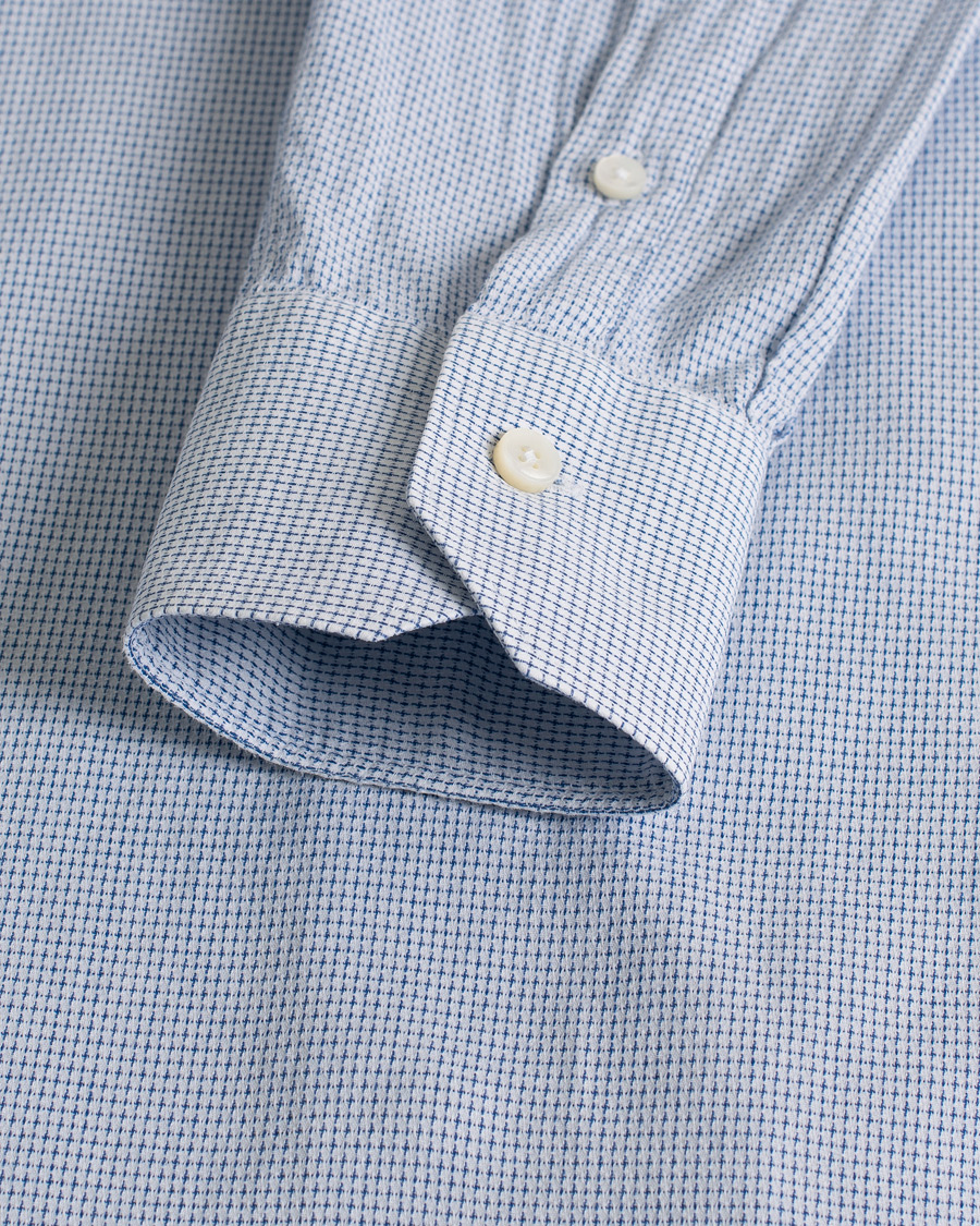 Homme | Chemises | Pre-owned | Ermenegildo Zegna Slim Fit Cotton Blend Shirt Light Blue Check 38 - S