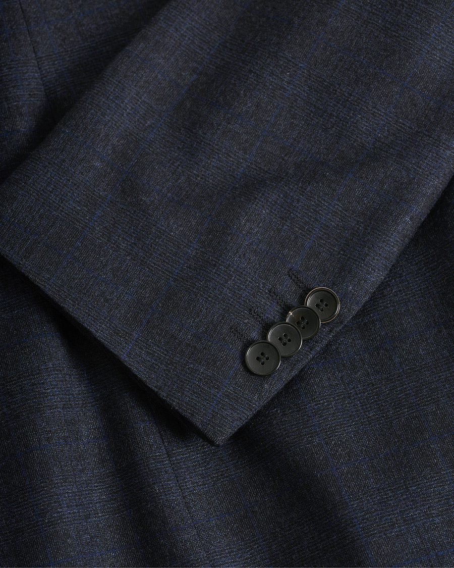Homme | Blazers | Pre-owned | BOSS Huge/Genius Slim Fit Wool Suit Check Blue 50