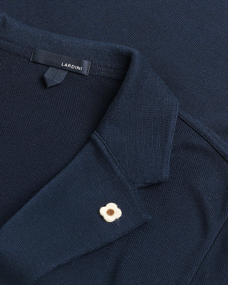 Homme | Pre-owned Blazers | Pre-owned | Lardini Knitted Cotton Blazer Navy M