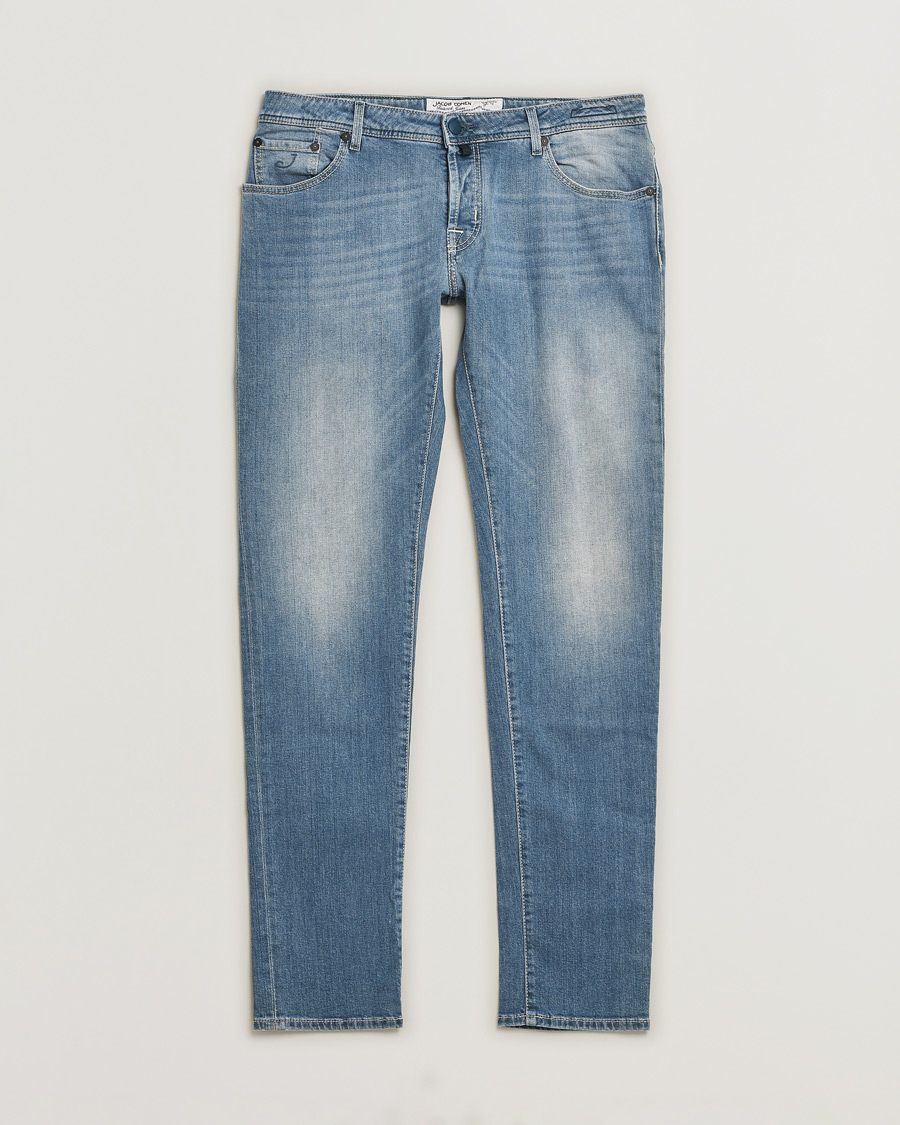 Homme | Jeans | Pre-owned | Jacob Cohën Nick 622 Slim Fit Stretch Jeans Light Blue W38