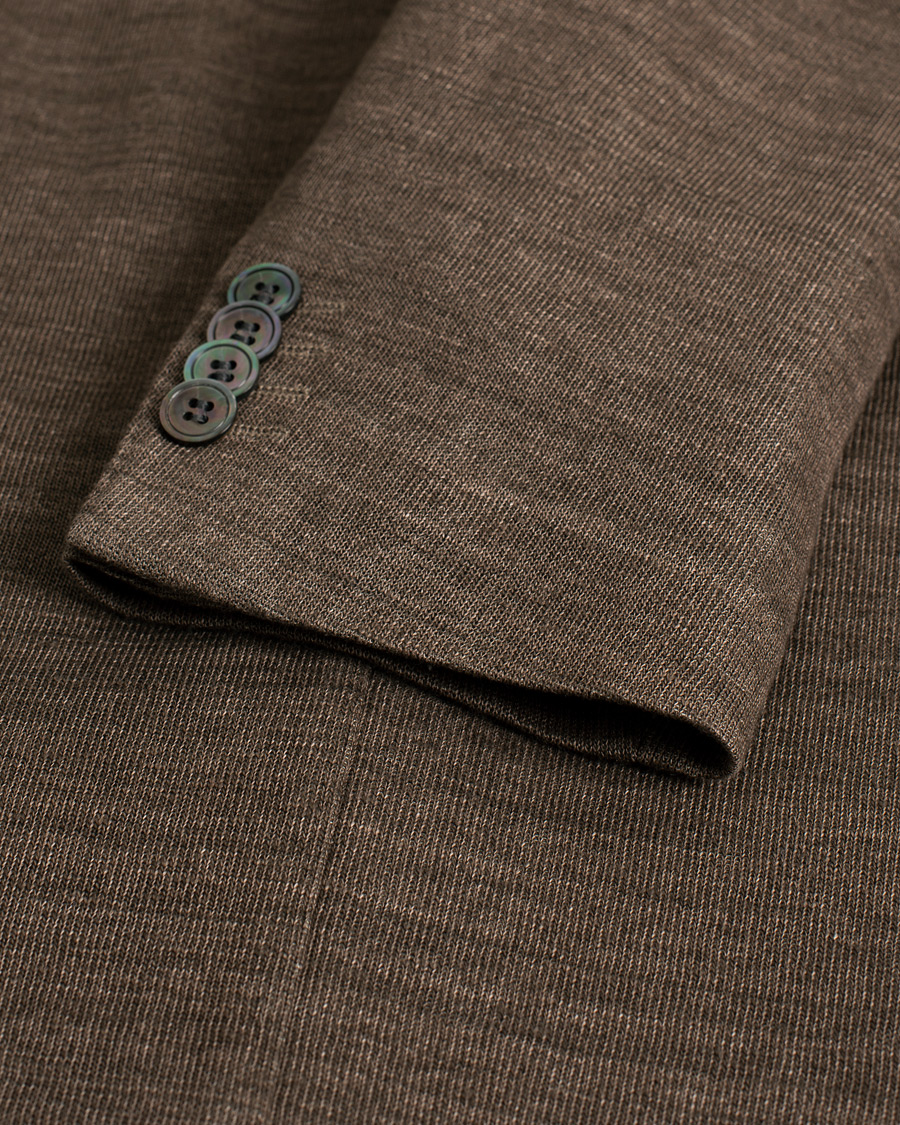 Homme | Blazers | Pre-owned | Oscar Jacobson Egel Patch Linen Blazer Brown 50