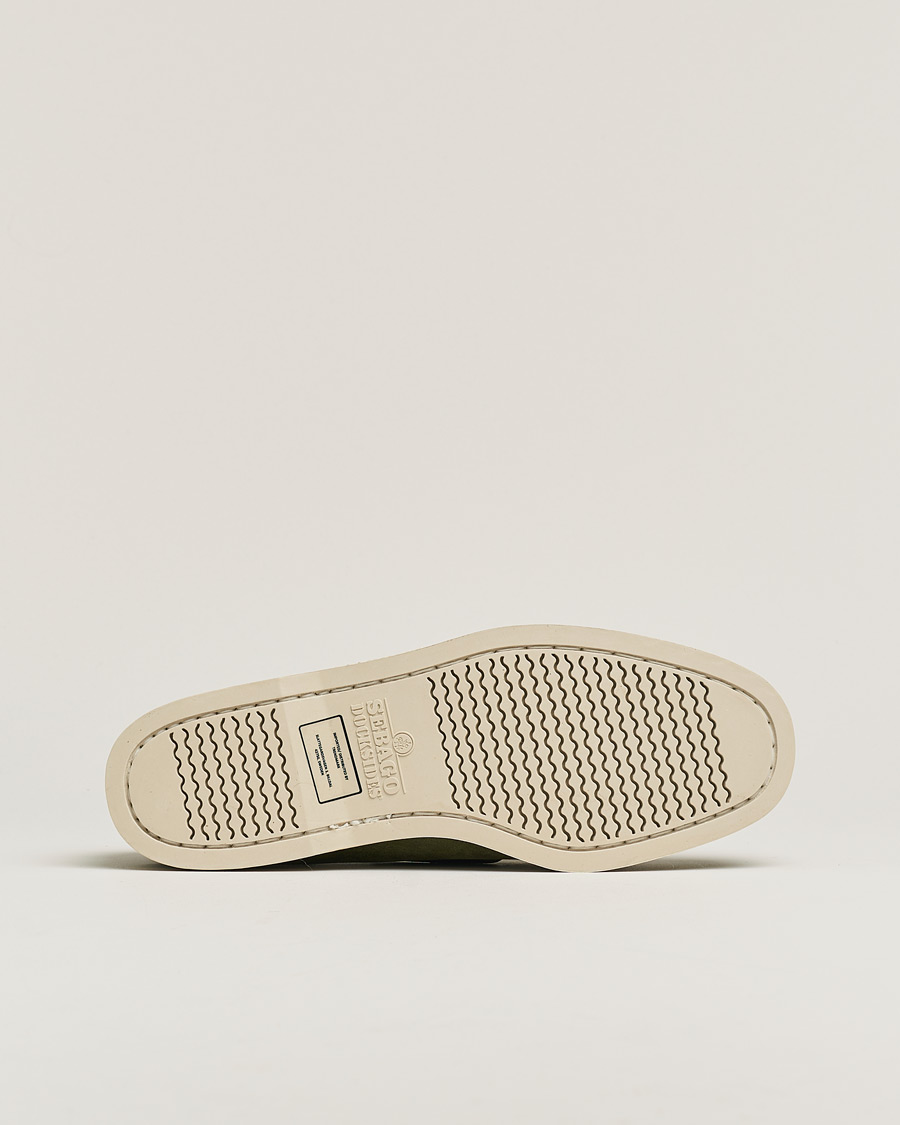 Homme | Sebago Docksides Nubuck Boat Shoe Green Military | Pre-owned | Sebago Docksides Nubuck Boat Shoe Green Military