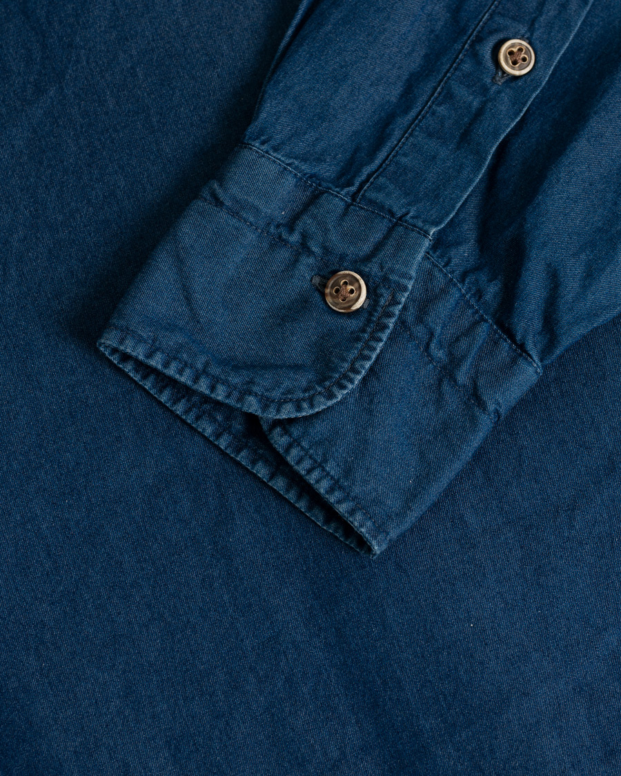 Homme | Chemises | Pre-owned | Barba Napoli Dandylife Denim Slim Fit Shirt Dark Blue 41 - L