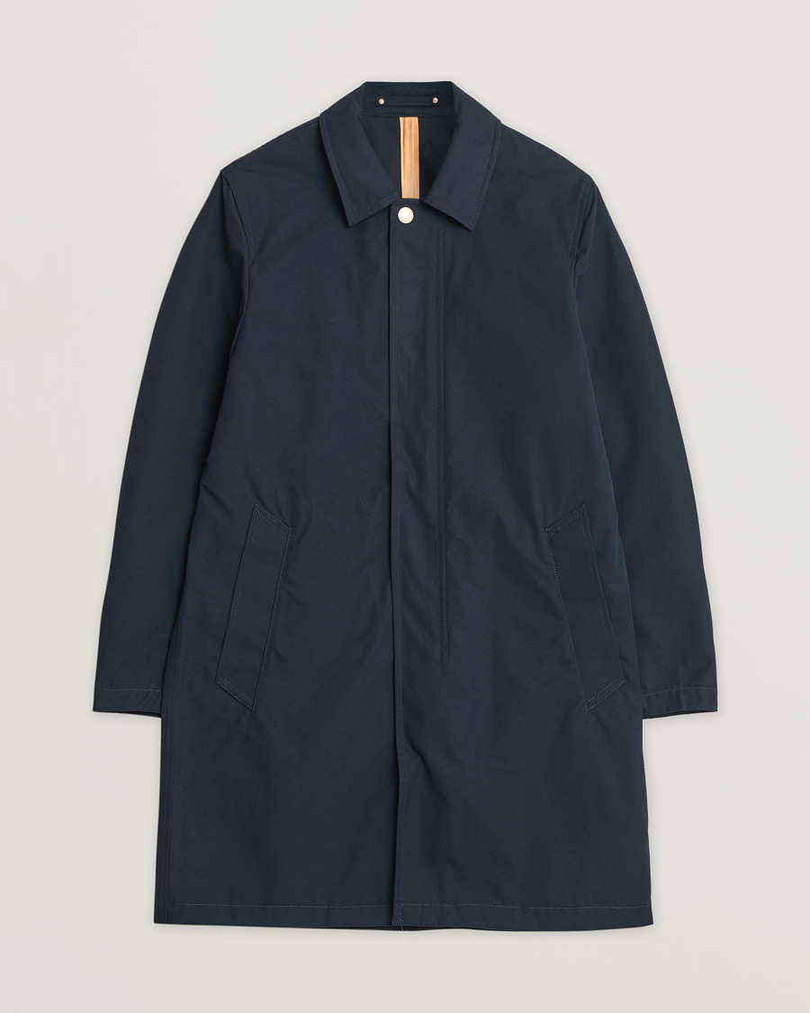 Heren | Pre-owned Jassen | Pre-owned | Private White V.C. Unlined Cotton Ventile Mac Coat 3.0 Navy 2 - XS