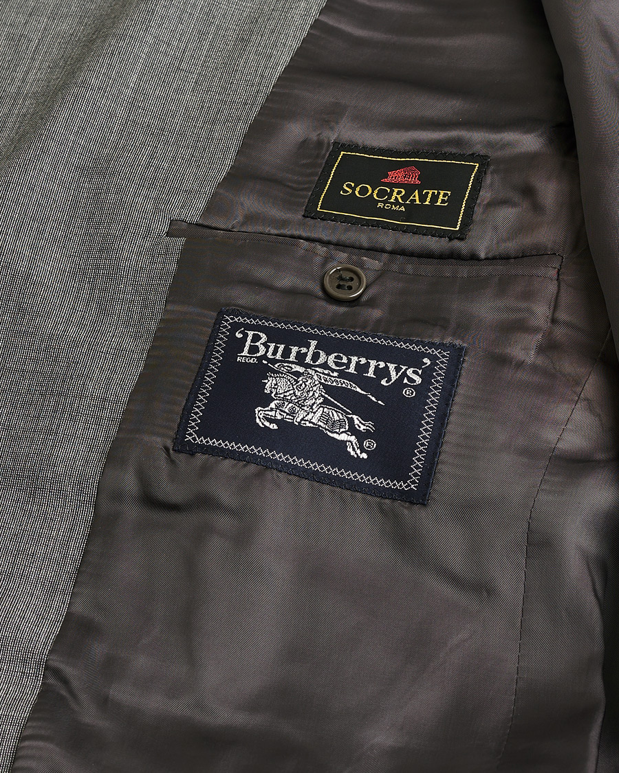 Homme | Burberry Vintage Wool Suit Grey Melange 50 | Pre-owned | Burberry Vintage Wool Suit Grey Melange 50