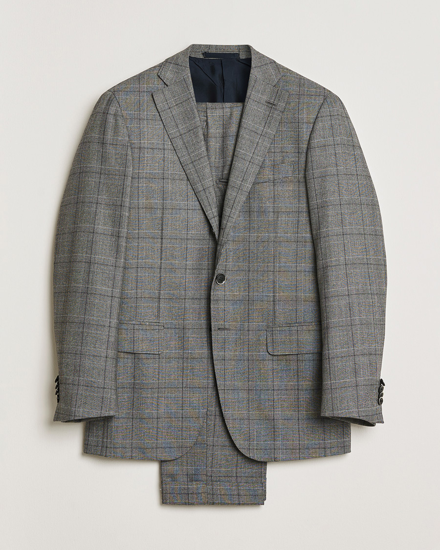 Heren | Pre-owned Pakken | Pre-owned | Caruso Checked Wool Suit Grey 48