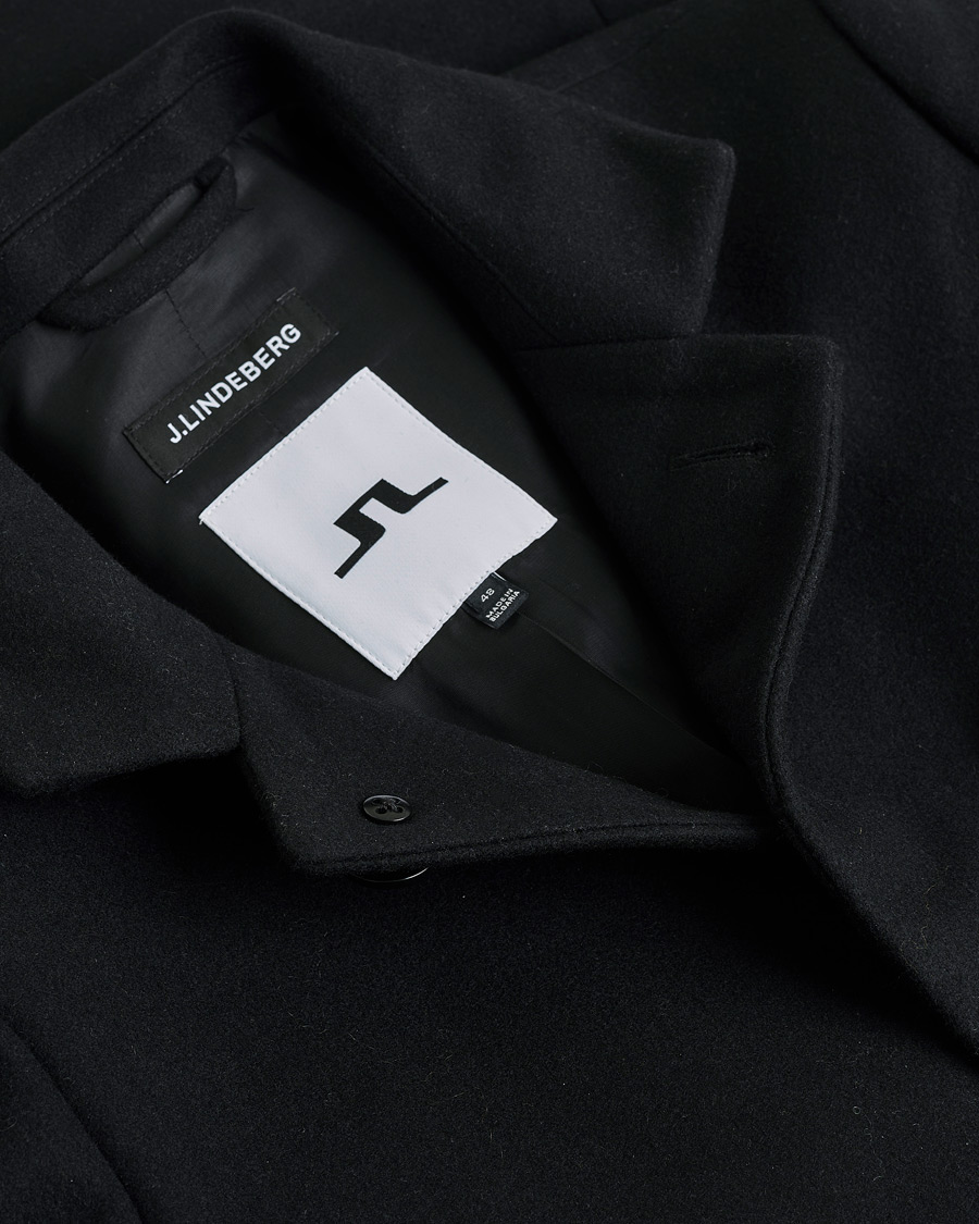 Heren | Pre-owned Jassen | Pre-owned | J.Lindeberg Holger Compact Melton Wool Coat Black 48