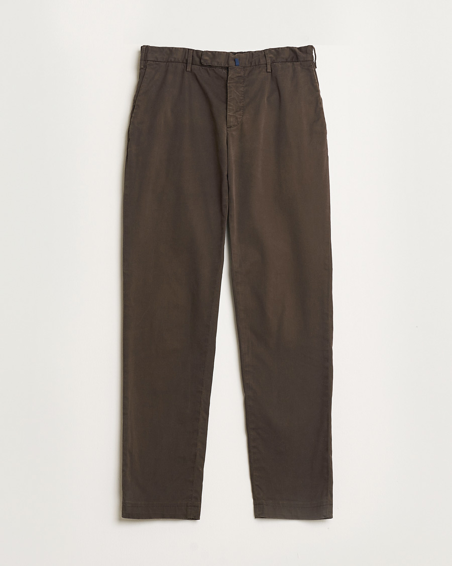 Homme | Pre-owned Pantalons | Pre-owned | Incotex Slim Fit Cotton Stretch Chinos Dark Brown 48