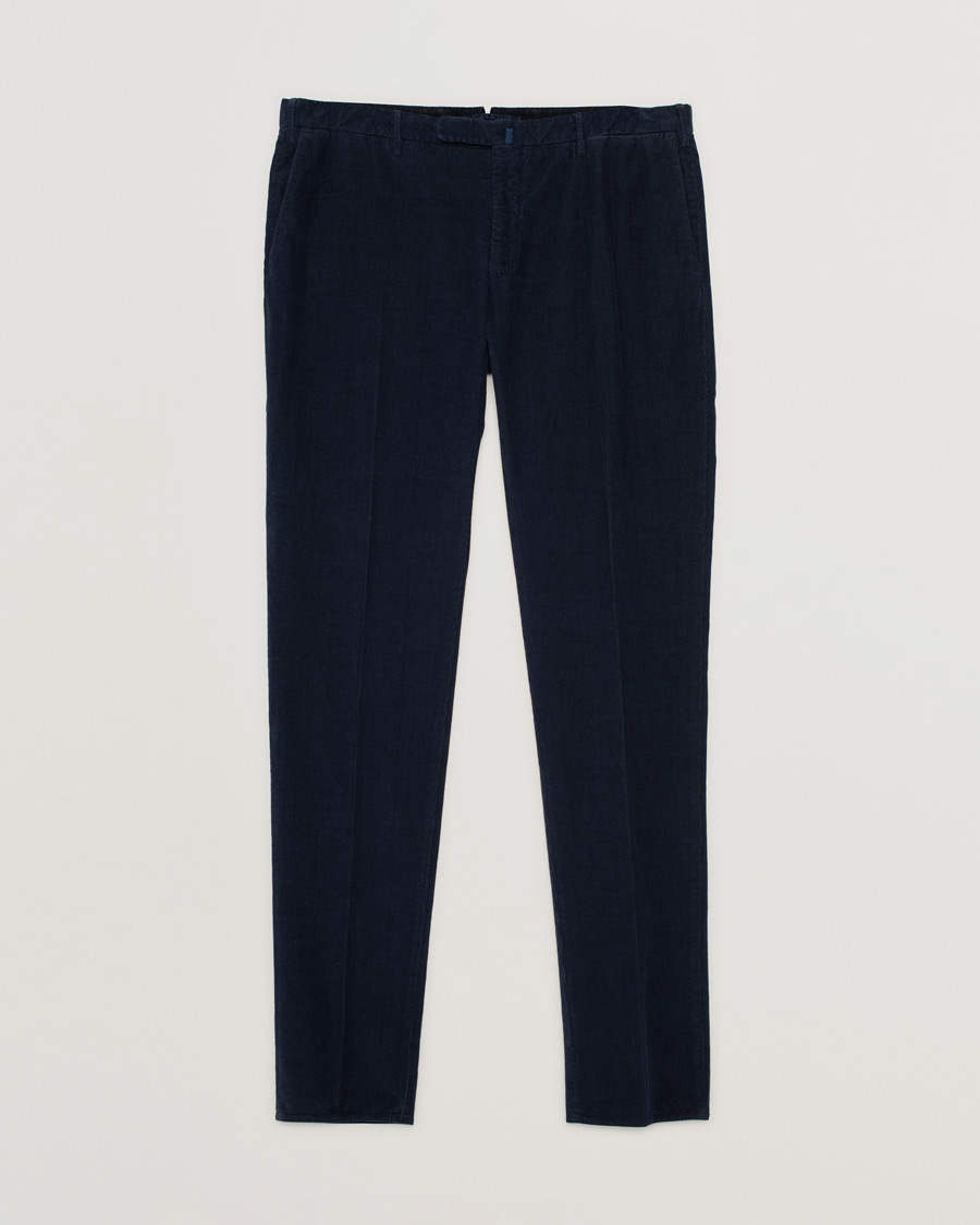 Homme | Incotex Slim Fit Soft Corduroy Trousers Navy | Pre-owned | Incotex Slim Fit Soft Corduroy Trousers Navy