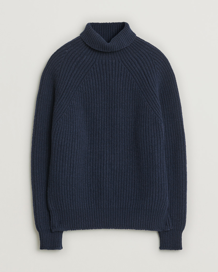 Heren | Truien | Pre-owned | Inis Meáin Wool/Cashmere Boatbuilder Turtleneck Navy