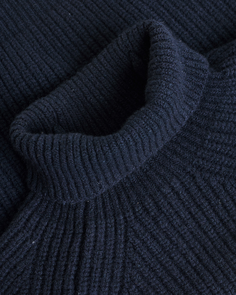 Heren | Truien | Pre-owned | Inis Meáin Wool/Cashmere Boatbuilder Turtleneck Navy