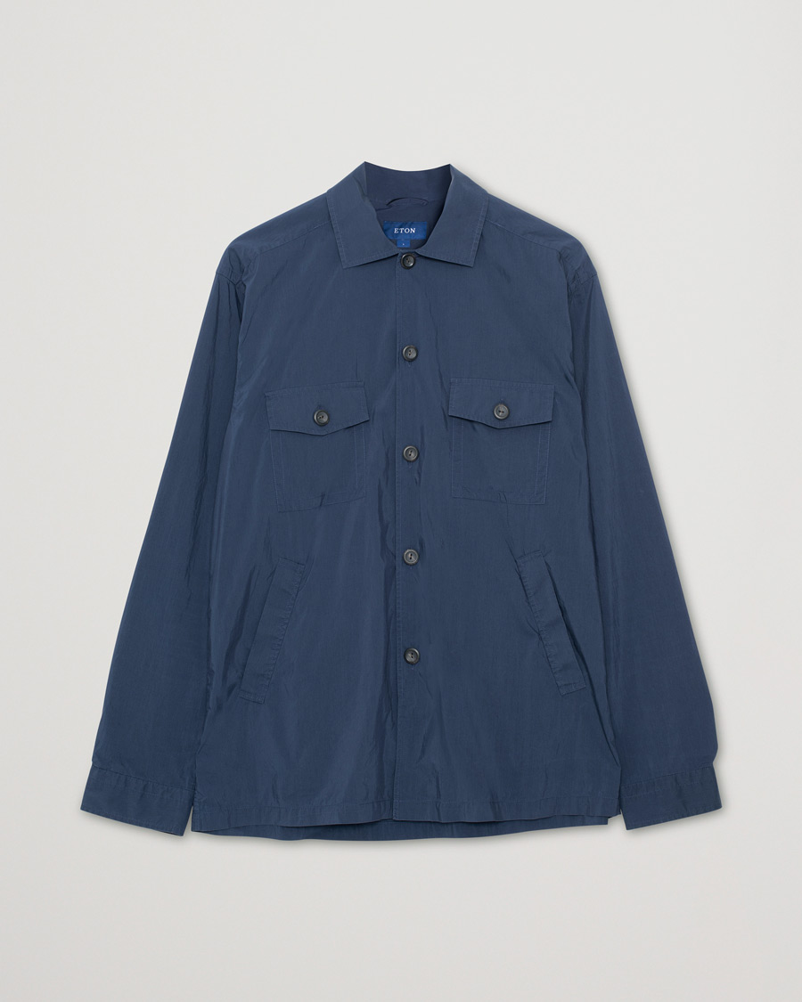 Heren | Overhemden | Pre-owned | Eton Cotton Nylon Overshirt Navy L