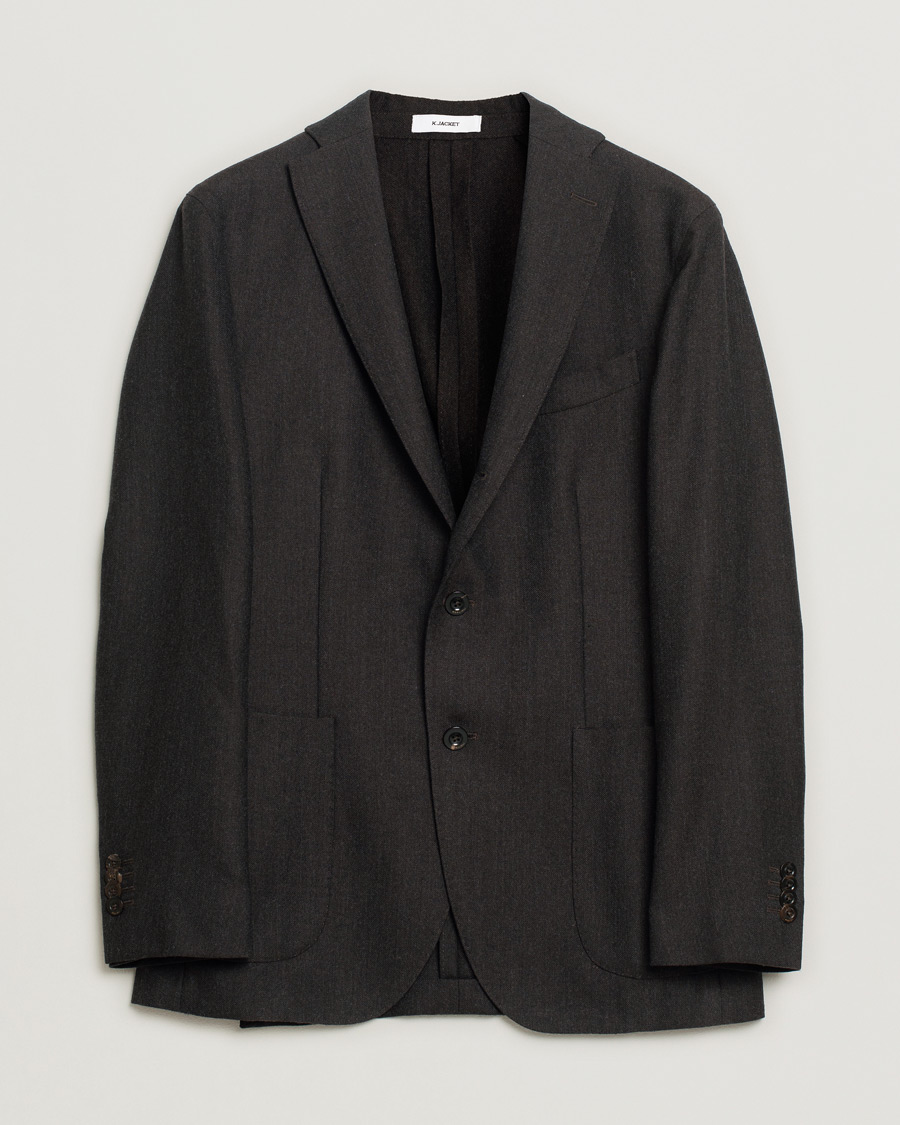 Homme | Boglioli K Jacket Wool Hopsack Blazer Dark Brown | Pre-owned | Boglioli K Jacket Wool Hopsack Blazer Dark Brown