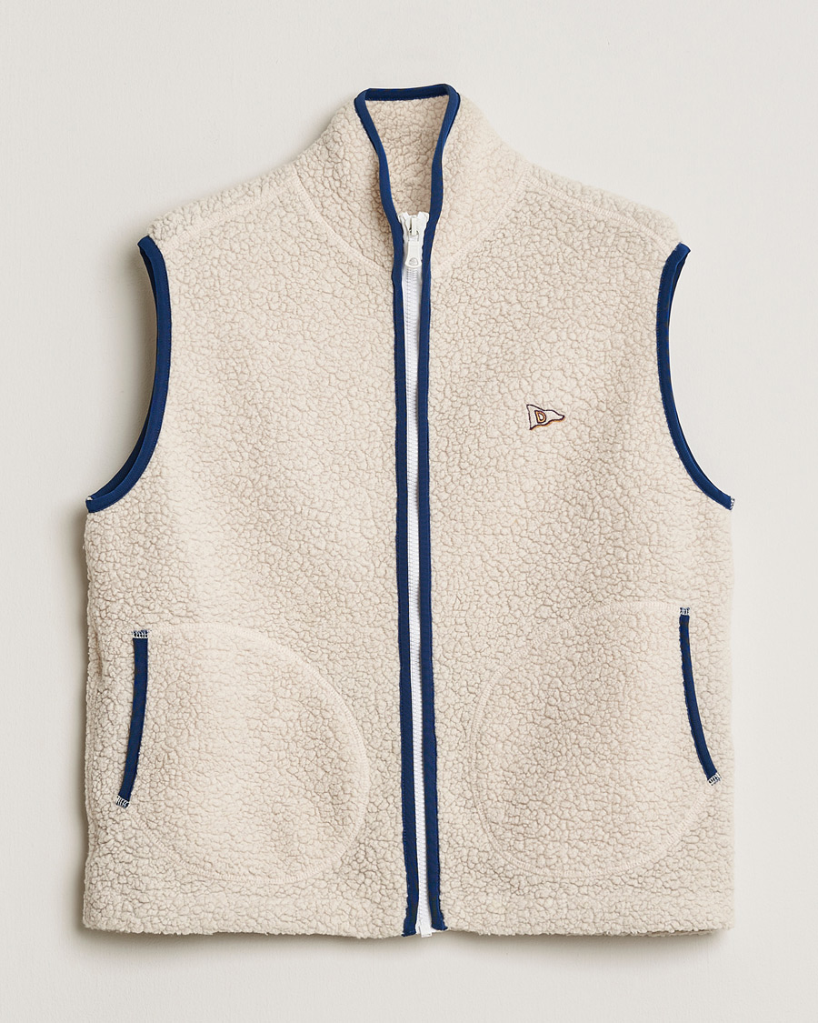 Heren | Pre-owned Jassen | Pre-owned | Drake's Zip Through Fleece Vest Ecru S