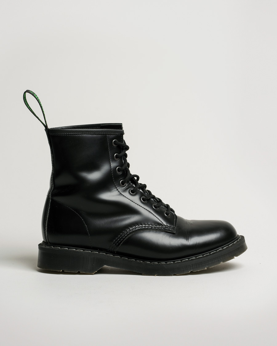 Heren | Solovair 8 Eye Derby Boot Black Shine | Pre-owned | Solovair 8 Eye Derby Boot Black Shine