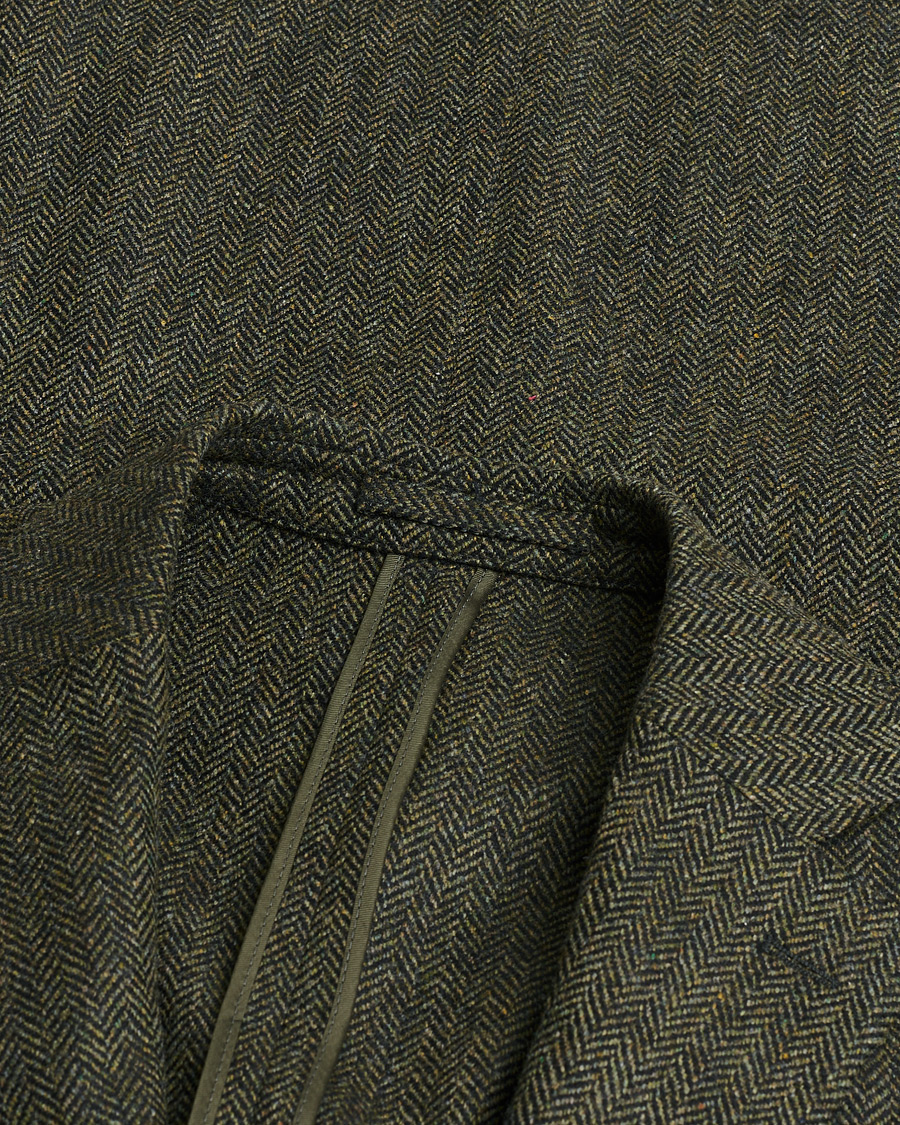 Heren | Pre-owned Blazers | Pre-owned | L.B.M. 1911 Herringbone Wool Blazer Green 52